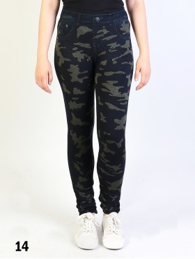 High Waist Denim Style Stretchy Legging (Fleece Lined)